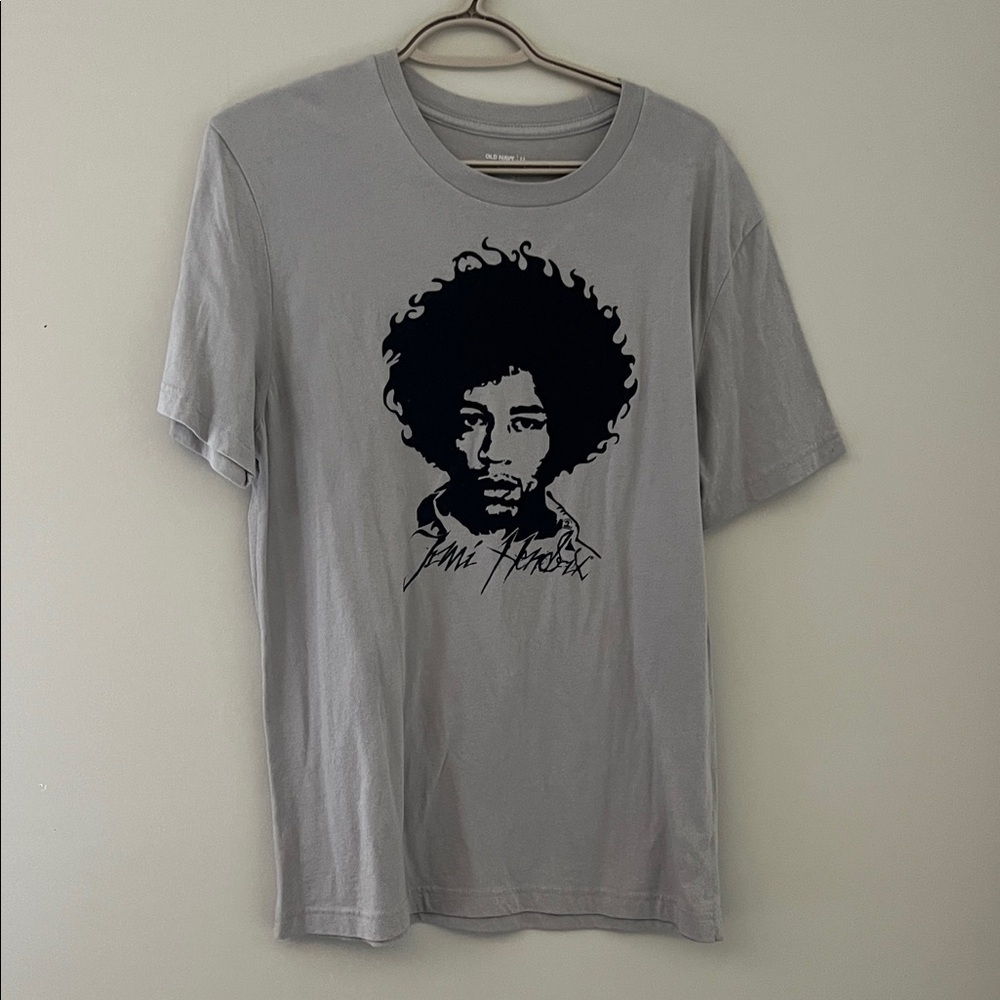 Old Navy Jimi Hendrix Graphic Band T Shirt Gray Mens Medium
